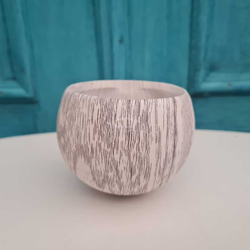 Petit pot magnétique effet bois blanc