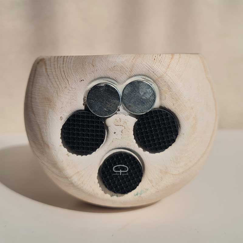 Magneet potje woodlook licht