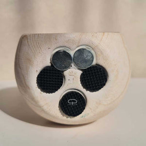 Keramisch Magneet potje woodlook achterzijde met sterke magneetjes en demping 