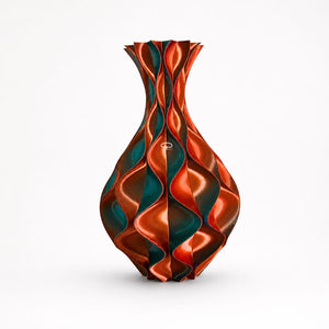 Sinus vaas 25 cm turquoise goud  paars