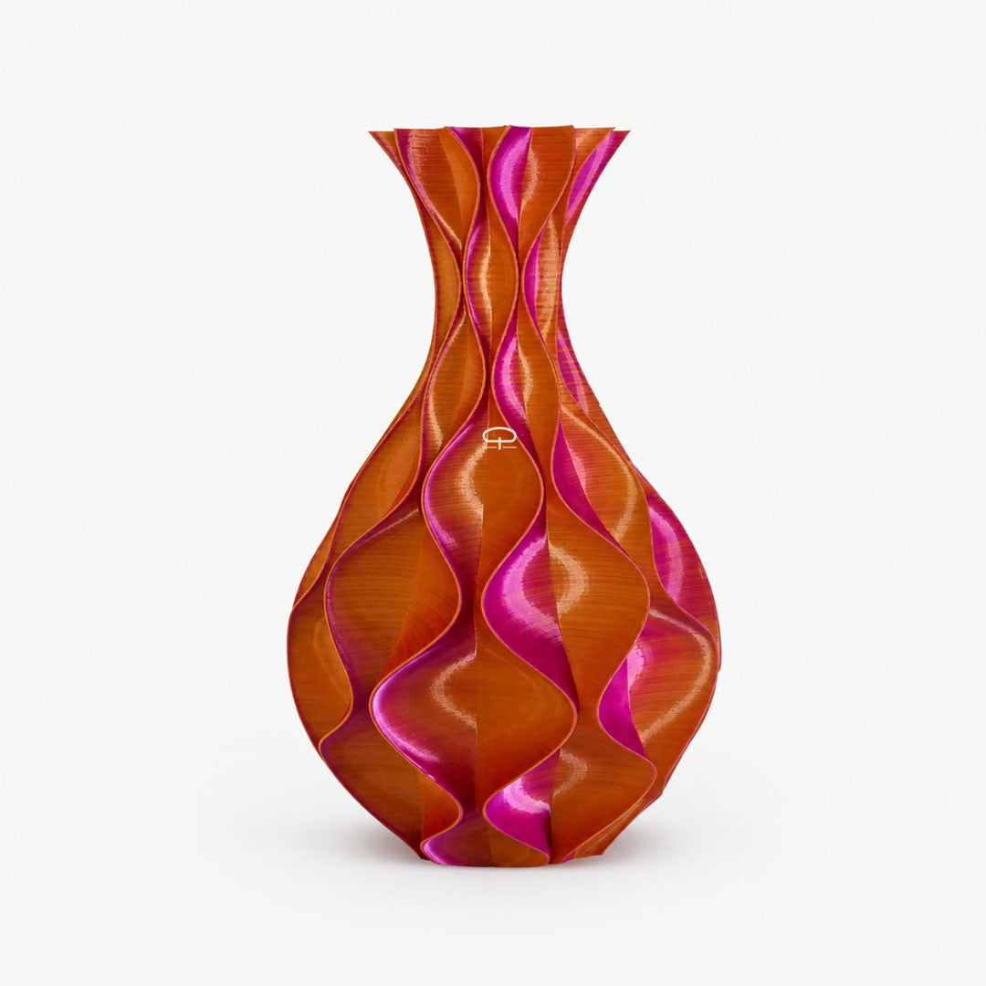 sinus vaas 25 cm hoog rood goud 3