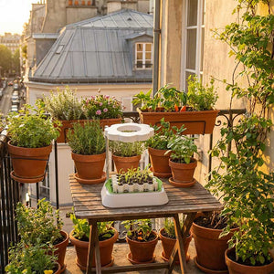 Germie kweekset met led lamp, warmtema, zaaitray en kweek onderstel