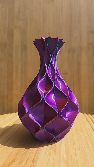 Unieke luxe vazen - 3d geprinte vazen 100% waterdicht. Met mooie bloem deco - video - paars - rood