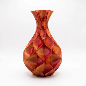 sinus vaas 25 cm hoog rood goud 1