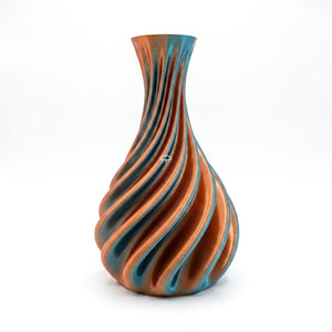Twister 3D Geprinte Vaas 25 Emerald Athens goud blauw - 3d geprinte vaas 100% waterdicht